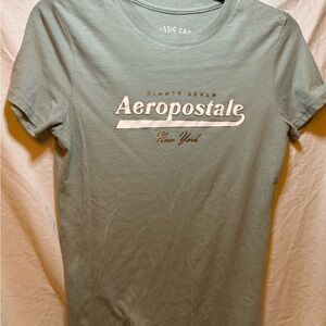 Women’s vintage Aeropostale Eighty Seven New York Crew Gray Green Medium Tee